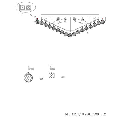 Lampa wisząca Chandelier 27 x Ø80 cm 