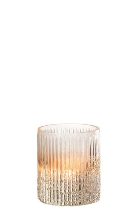 Lampion Żebrowane szkło Różowy 12,5x10 cm