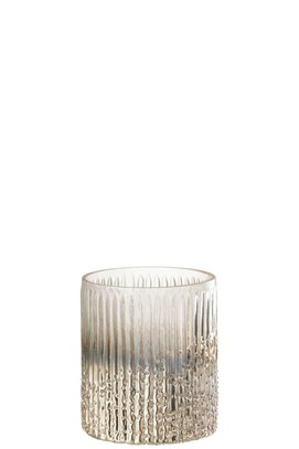 Lampion Żebrowane szkło Różowy 12,5x10 cm