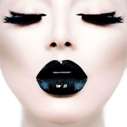 Obraz fotoobraz Girl Black Lips 80x80x2cm Dibond